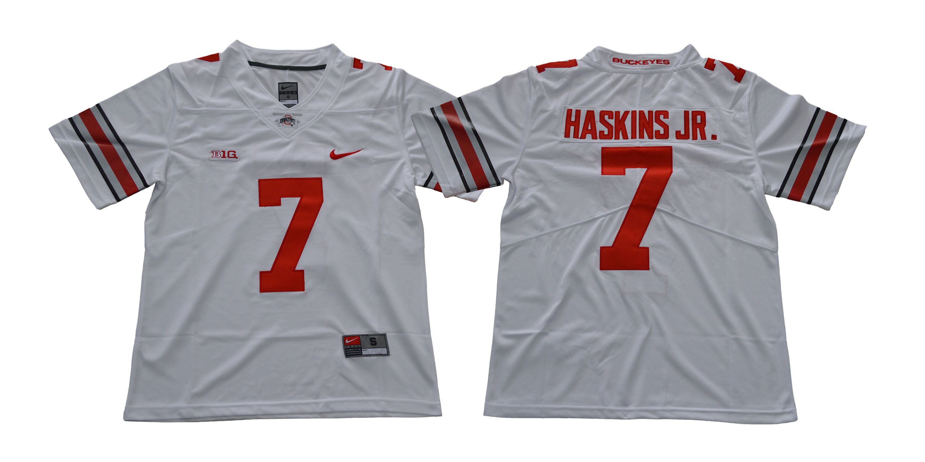 Men Ohio State Buckeyes #7 Haskins jr White Nike NCAA Jerseys